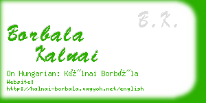 borbala kalnai business card